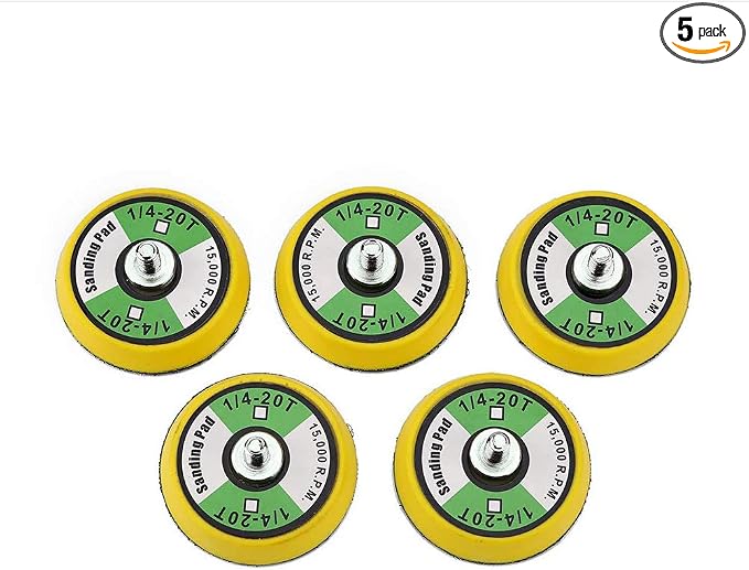 5Pcs 2-Inch Hook Backing Plate for Sanders or Polishers, 1/4"-20 Thread | 15,000 RPM