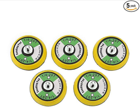 5Pcs 2-Inch Hook Backing Plate for Sanders or Polishers, 1/4"-20 Thread | 15,000 RPM