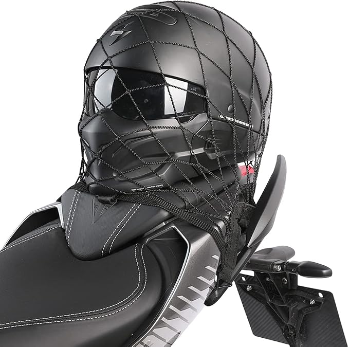 Rhinowalk Motorcycle Luggage Net Cargo Net Helmet Luggage Net with Adjustable Metal Hooks for Motorcycles and Bicycles