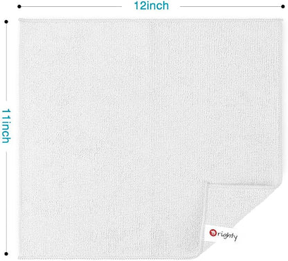 Orighty White Microfiber Cleaning Cloth, Microfiber Towels for Cars, Highly Absorbent Car Cleaning Supplies, Lint Free Cloths Clean Rags for Car Care, House, Kitchen, 12x11 inch, Pack of 24