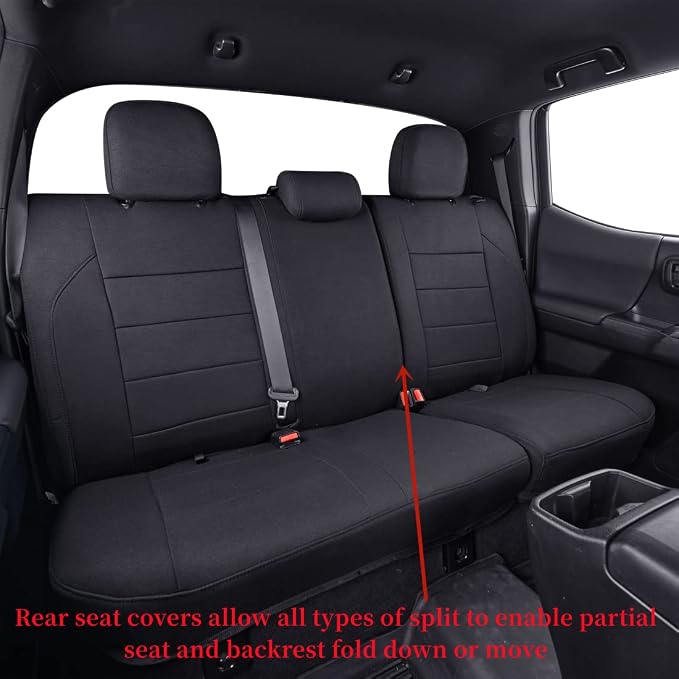 coverdream Custom Fit Front Seat Covers for Toyota Tacoma 2016 2017 2018 2019 2020 2021 2022 2023 All Models (Black,Front Row Only)