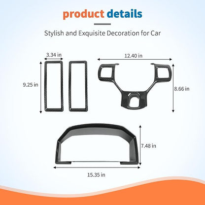 JeCar 4pcs Carbon Fiber Interior Trim Kit for 2010-2017 Dodge Ram 1500 Interior Accessories
