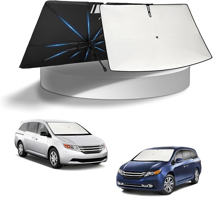 KUST Sun Shade Umbrella for Honda Odyssey 2011-2017 | Custom Fit Windshield Sunshade | Foldable Sunshade with Bendable Handle | Blocks Heat & UV Scratch Resistant Keep Your Car Cool Sunshield