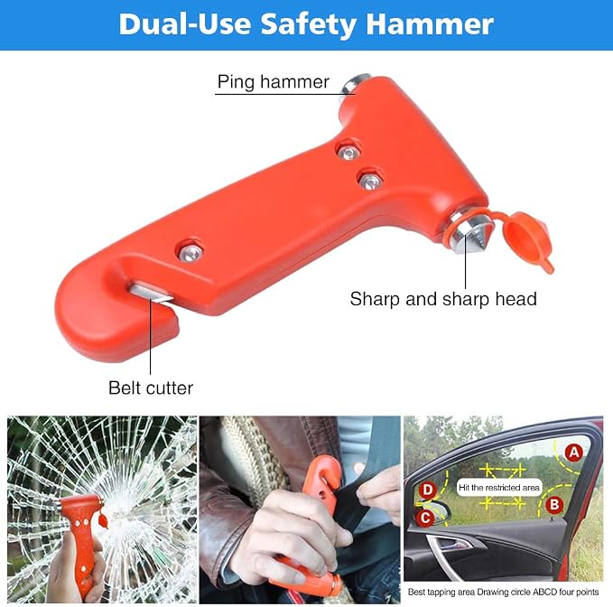STDY Car Roadside Emergency Kit, Vehicle Truck Safety Road Side Assistance Kits Auto Accessory, with Jumper Cables, Portable Air Compressor, etc