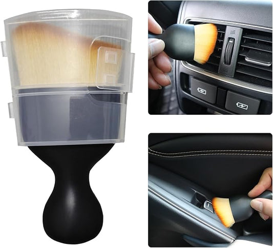 Car Interior Detailing Brush Soft Bristle Detail Brushes,Dash Duster Cleaning Brush,Car Accessories for Women/Men,Interior Cleaning Tool for Automotive,Truck,SUV,RV(Yellow)