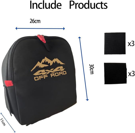 Trunk cubby storage bag Cargo side pocket compatible with Toyota RAV4 2019-2025 backpack organizer car trunk accessories (4x4Champagne Gold)