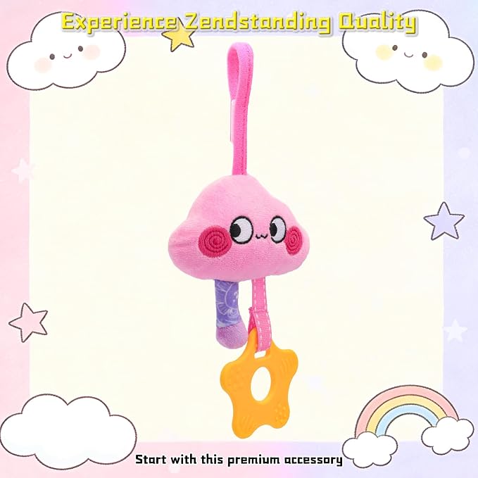 Musical Car Seat Toy for Babies 0-12 Months Girl, Unicorn Activity Hanging Toy Accessories Stroller Toy with Soothing Music