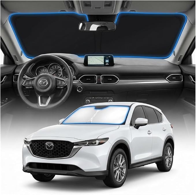 for Mazda CX5 Sun Shade Windshield Cover - Custom Fit CX-5 Accessories 2017-2025 2026 Sunshade Foldable UV Protection & Heat Shield Sun Visor Accessories