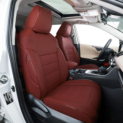 EKR Corolla Seat Cover Custom Fit for Toyota Corolla 2023 2024 2025 2026 Hybird LE, Leather Car Seat Cover Full Set-Faux Leather(Burgundy)