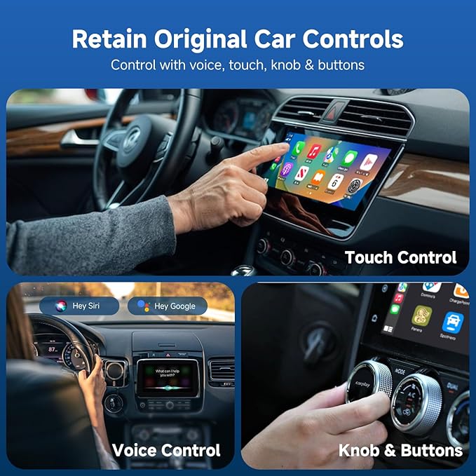 2026 2-in-1 Wireless CarPlay & Android Auto Adapter, Metal USB Mini Plug & Play Car Play Dongle, Converts Factory Wired Connection to Wireless for Cars 2016+, OTA, No Lag for iPhone & Android Phone