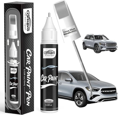Cirrus Silver Metallic(922) for Mercedes Benz Touch Up Paint Pen, 2 in 1 Car Scratch Remover with Pen Tip and Brush, Precise Color Match for Car Paint Scratch Repair, Quickly and Easily Fix Chips and Nicks
