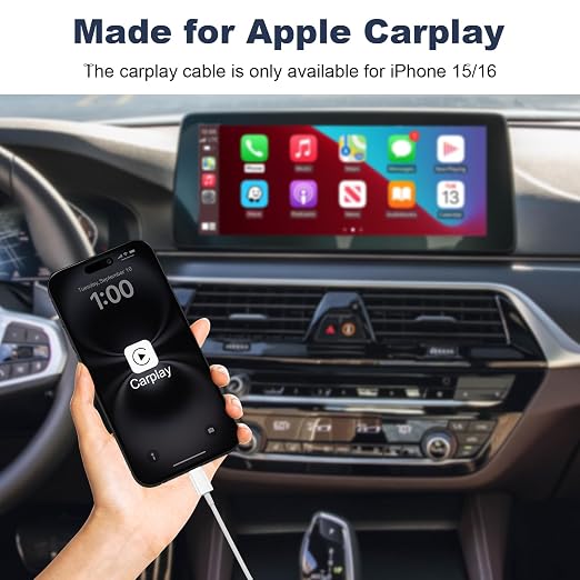 Cveael Car Carplay Cable for iPhone 17 16 15 Pro Max Air 16 15 Plus, 3FT USB A to USB C Cord for iPad 10th Gen Pro Air 5th 4th Mini 6th Gen, Car Charging Cable