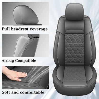Coverado Dodge Ram Seat Cover Full Set, Waterproof Ram 1500 Seat Cover Compatible with 2002-2026 Dodge RAM 1500 2500 3500 Crew Quad Cab with Curved Bench, Dark Gray