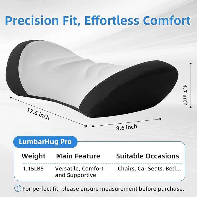Lumbar Support Pillow for Office Chair - Lumbar Pillow for Car - Ergonomic Lumbar Support Pillow for Car Back Support Cushion