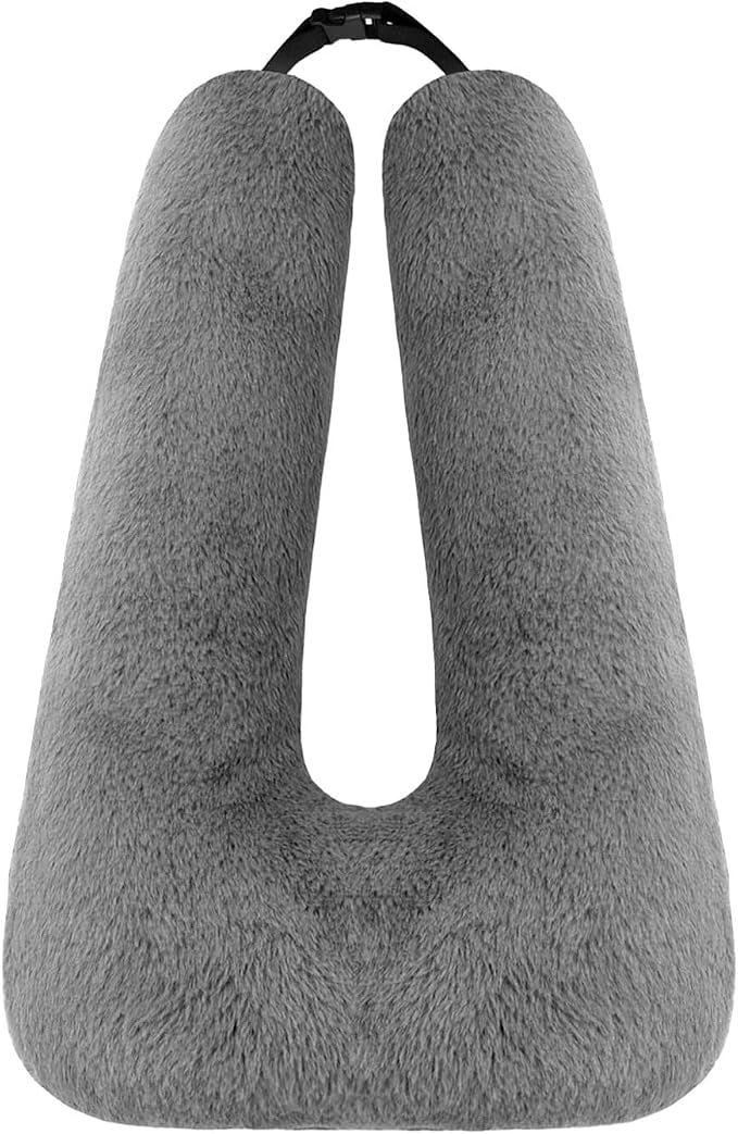 Swemos Travel Pillow, Car Pillow for Kids & Adults - Ergonomic Travel Pillows Sleeping Aid for Neck & Body Support, Car Travel Essentials Pillow on Road Trips-Gray