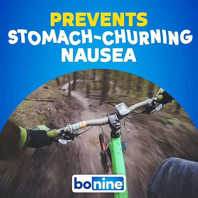 Bonine Non-Drowsy Motion Sickness Relief - Chewable Tablets with Meclizine HCL 25mg - Non Drowsy Medicine for Nausea or Motion Sickness - Cruise Essentials - Raspberry Flavor, 28 Chewable Tablets