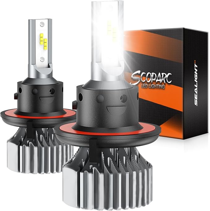 SEALIGHT H13 Fog Bulb,Combo Pack - Super Bright 6500K White, Plug and Play Installation, Fanless Design, Non-Polarity Fog Lights, Powersports Lighting Accessories ，2 pack