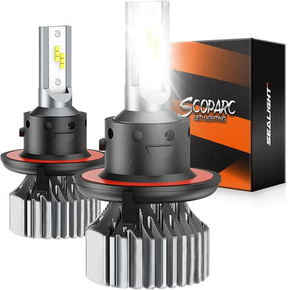 SEALIGHT H13 Fog Bulb,Combo Pack - Super Bright 6500K White, Plug and Play Installation, Fanless Design, Non-Polarity Fog Lights, Powersports Lighting Accessories ，2 pack