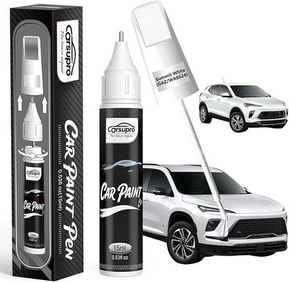Summit White(GAZ/WA8624) for Buick Touch Up Paint Pen, 2 in 1 Car Scratch Remover with Pen Tip and Brush, Precise Color Match for Car Paint Scratch Repair, Quickly and Easily Fix Chips and Nicks