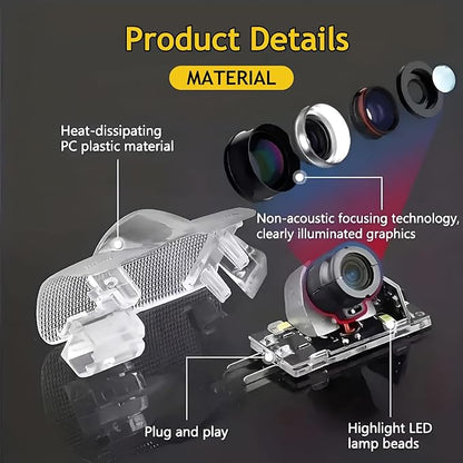 4Pcs Car Door Lights Logo Projector,Never Fade HD LED Door Welcome Projector Lights Compatible with LS/ES/is/LX/RX/GS/GX/RC Car Accessories,3D Ghost Shadow Lamp