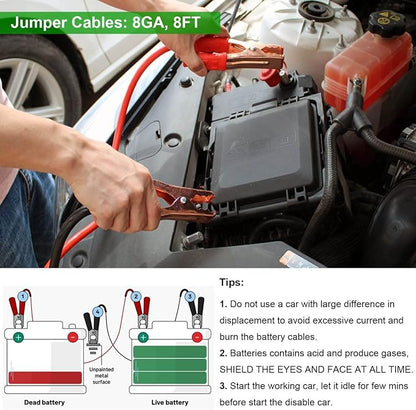 HolaKit Auto Emergency Kit, 55-Piece Car Emergency Roadside Kit with Jumper Cables, First Aid Kit, Safety Hammer, Goggles, Tow Ropes and More Ideal Car Essential Accessories for Women and Men