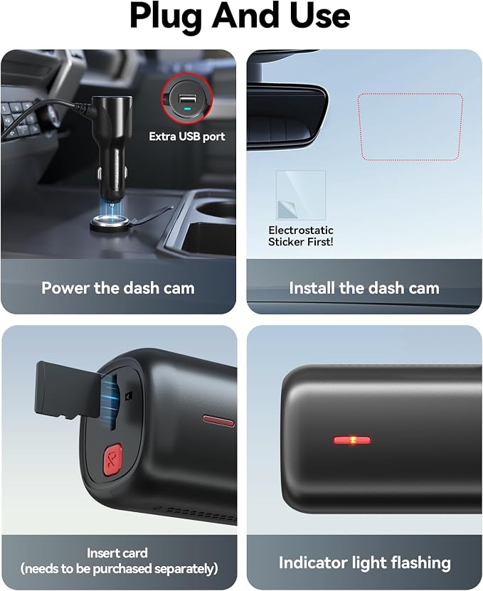 REDTIGER F9 Lite 4K Dash Cam Front, ADAS, Built-in WiFi APP Control Dash Camera for Cars, 2160P UHD Mini Car Dash Cam with GPS, Night Vision, G-Sensor, 24H Parking Monitor (SD Card Not Included)