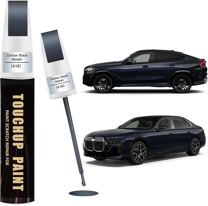 Carbon Black Metallic(416) Car Paint Touch Up Pen Compatible with BMW, 2-In-1 Color Accurate Touch Up Car Scratch Repair Paint Match BMW Series Automotive Scratch Remover for Nicks & Chips Repair