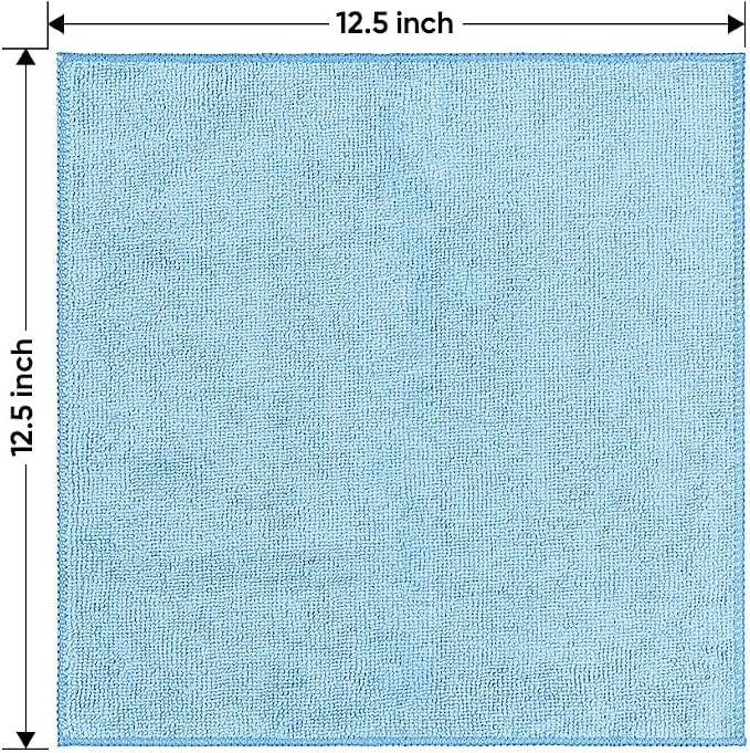 HOMEXCEL Blue Microfiber Cleaning Cloth 6 Pack 12.5 x 12.5 inch Microfiber Towels for Cars Ultra Absorbent Car Washing Cloth Lint Free Streak Free Cleaning Rags for Car, Kitchen Window