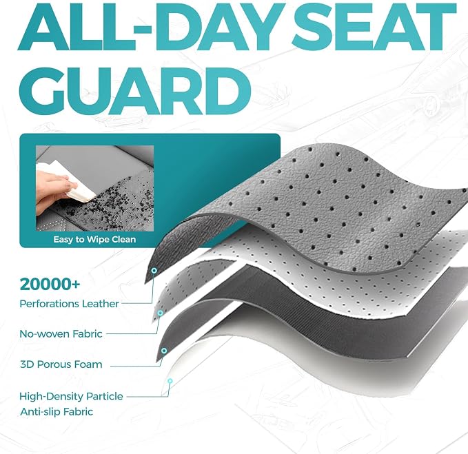 Custom for Ford Mustang Coupe Seat Covers 2015-2025 - Custom-Fit Full Set Faux Leather Car Seat Covers for Mustang Coupe Fastback GT/V6/EcoBoost 2015 2016 2017 2018 2019 2020 2021 2022 2023 2024 2025