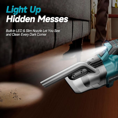 Cordless Handheld Vacuum Cleaner Compatible with Makita 18V Battery , 16000Pa Portable Shop Vacuum with 2 HEPA Filters & 4 Attachments, Lightweight Vacuum for Car, Home & Garage(Tool Only, No Battery)