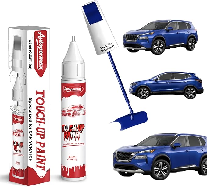 RBY Caspian Blue Metallic Car Touch Up Paint for Nissan, Color Accurate Two-In-One Car Paint Scratch Repair Pen, Professional Scratch Remover for Vehicles Chips and Nicks Scuff