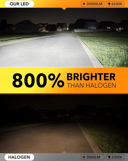OXILAM 9006 LED Bulbs, 800% Brighter 30000LM, 6500K White HB4 CANBUS Ready LED Bulbs for Low Beam Replacement, Pack of 2