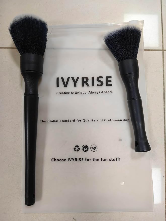 Ultra-Soft Detailing Brush Set, Comfortable Grip and Scratch-Free Cleaning for Exterior, Interior Panels, Emblems, Badges, Gauge Cluster, Infotainment Screen
