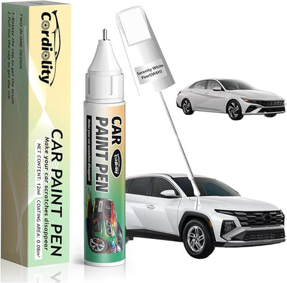 W6H Serenity White Pearl Touch Up Paint for Hyundai, Color Accurate Car Paint Scratch Repair Pen, Quick & Easy Fix Automotive Chips and Nicks