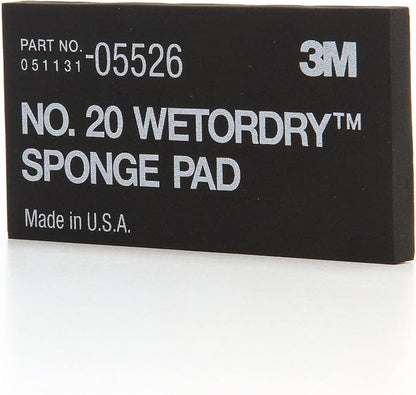 3M Wetordry Sponge Pad 20, 05526, 5-1/2 in x 2-3/4 in x 3/8 in, Flexible, Long Lasting, Automotive Sponge, Black