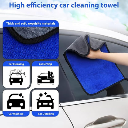 3PCS Professional Microfiber Towels for Car, 16"x16", 500GSM Thick Car Drying and Polishing Towels, Ultra Absorbent, Lint-Free, Scratch-Free Detailing Cloths for Auto Cleaning