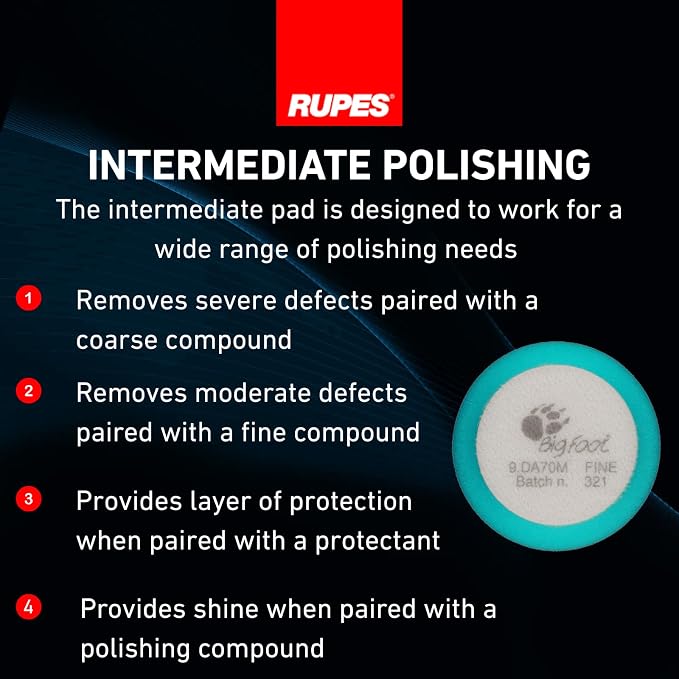 RUPES D-A Intermediate Foam Pads (Light Blue) Ø 54/70mm, 4 pcs