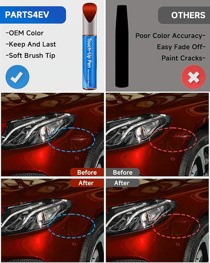 Touch Up Paint Compatible With Mercedes-Benz Exact Match Car Paint Pen Scratch Repair (Cardinal Red (996))