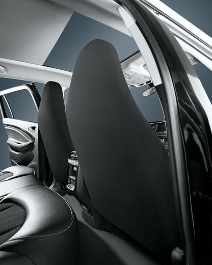 Road Comforts Car Seat Covers for Front Seat, High Back Heavy Duty Breathable Flax Seat Protector, Airbag, Not Seat Belt Compatible, Washable Seat Cover Fits for Most Cars, Trucks, SUVs, Vans Black