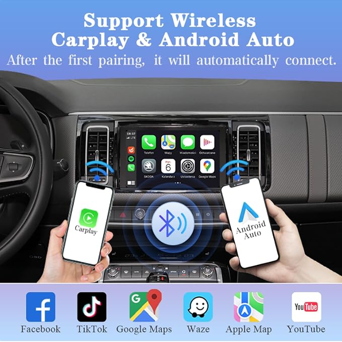 Wireless CarPlay Android Auto Retrofit Kit Decoder Box for BMW NBT System 1/2/3/4/5/6/7 Series X3/X4/X5/X6,Support Mirror Link,Camera, GPS, Siri, YouTube, for BWM Accessories