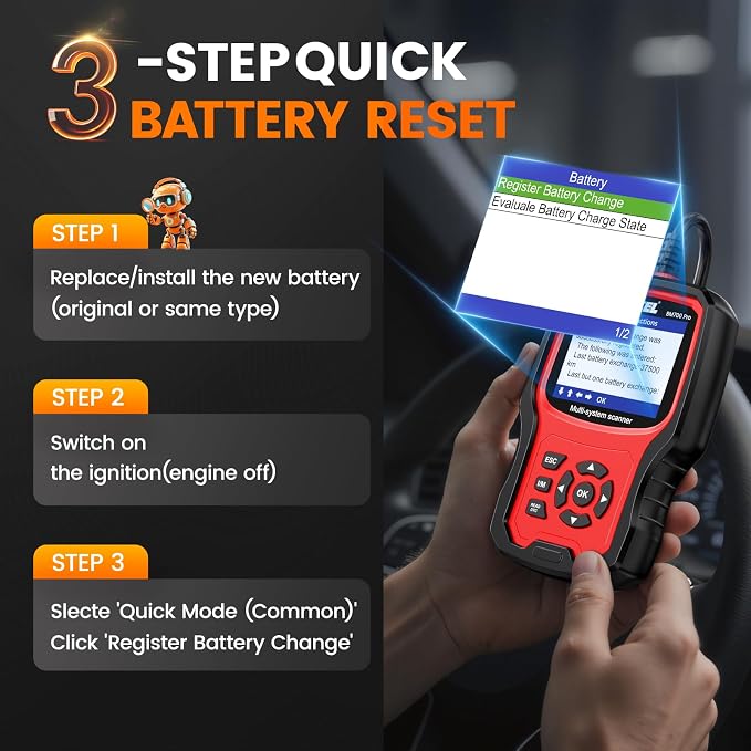 ANCEL BM700 PRO Fit for BMW Scanner - Battery Registration Tool, Code Reader for BMW/Mini/RR, Advanced OBD2 Scanner Auto V-I-N, Full System Diagnostic for BMW Scan Tool with All Reset Services (Red)