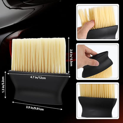 Gjinxi 2Pcs Auto Interior Dust Brushes, Car Cleaning Brushes Duster, Soft Bristles Car Brush, Detailing Brush Dusting Tool for Automotive Dashboard Interior, Exterior, Skylight (Yellow)