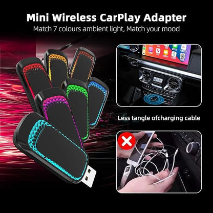 Android Auto Wireless Adapter and Wireless Carplay Adapter 2024 Upgrade,Plug & Play Apple Carplay Dongle Converts Factory Wired to Wireless CarPlay Adapter for iPhone with USB-A to USB-C/USB-A Cable
