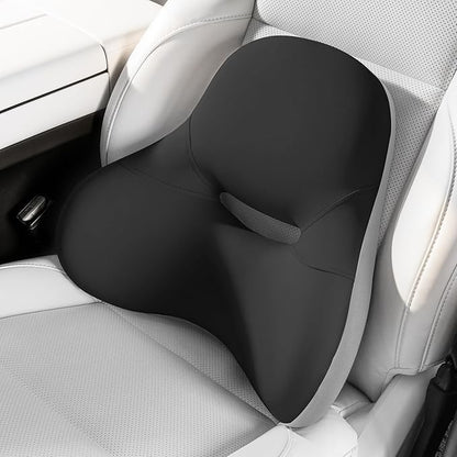 BEBAS Ergonomic Lumbar Support Pillow for Car, Memory Foam Back Support for Driving, Lower Back Pillow for Pain Relief, Comfort Lumbar Cushion for Office Chairs, Car Seat, Wheelchair -Black