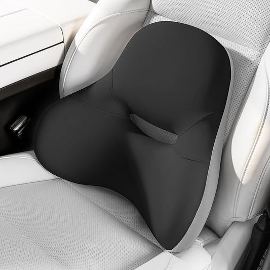 BEBAS Ergonomic Lumbar Support Pillow for Car, Memory Foam Back Support for Driving, Lower Back Pillow for Pain Relief, Comfort Lumbar Cushion for Office Chairs, Car Seat, Wheelchair -Black