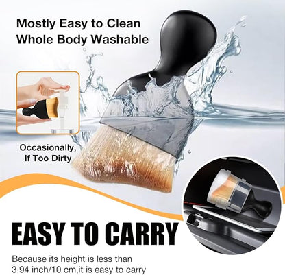 Microfiber Car Detailing Brush – Dual Use for Wet & Dry Cleaning, Soft Bristles Interior Duster for Dashboard, Air Vents, Leather Seats, and Home Use