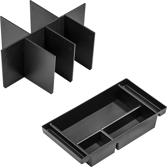 Vehicle OCD Center Console Divider & Tray Organizer for Chevy Silverado 1500 / GMC Sierra 1500 (2019-2021) & 2500/3500 HD (2020-2023) (Full Console w/Bucket Seats ONLY) - Made in USA - SLX506