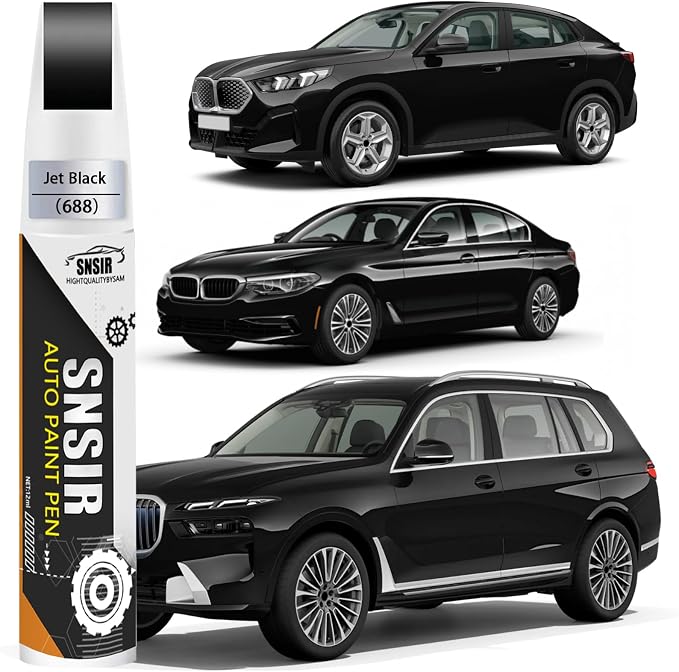 Car Touch up Paint(668 Jet Black) Compatible with BMW | Automotive Paint Pen for BMW 3/4/X1/X2/X4/i4, Car Paint Pen Scratch Repair Two-In-One Touch Up Paint