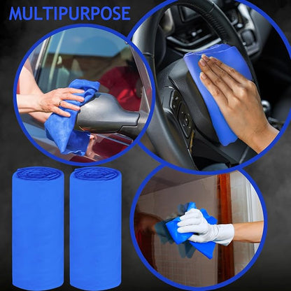 6 Pack Shammy Cloth for Car Drying 26”x17”, Absorbent Chamois Towel for Car, Reusable Shammy Towel Chamois Cloth for Car, Dust Remove, No Scratch/Spot Streak, Blue and Yellow