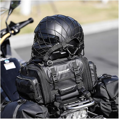 Rhinowalk Motorcycle Luggage Net Cargo Net Helmet Luggage Net with Adjustable Plastic Hooks for Motorcycles and Bicycles
